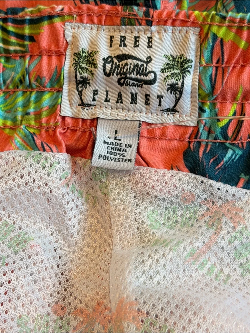 Free Planet Coral Pink Palm Tree Swim Trunks